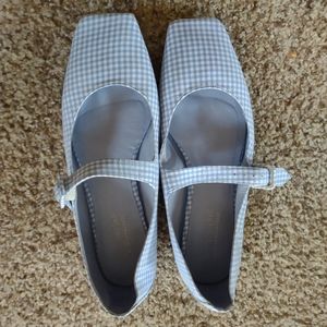 Blue Gingham Mary Jane Flat